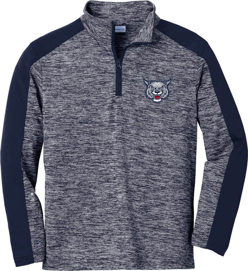 CT Bobcats Youth PosiCharge  Electric Heather Colorblock 1/4-Zip Pullover